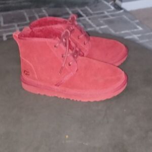 UGG Vibrant Red Suede Ankle Boots.Size 7 NWT